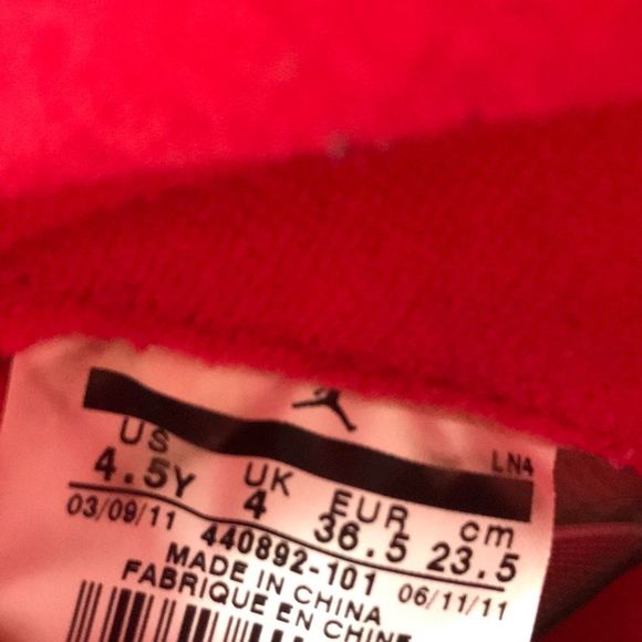 Nike Air Jordan 5 Retro Scarlet Fire Red 440892-101 Women’s Size 6 (4.5Y) - Picture 11 of 12